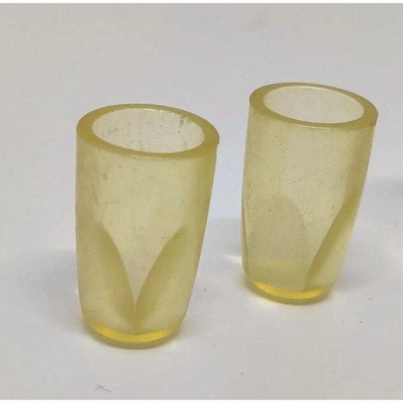 Vintage Barbie 70s 80s Mattell Translucent Amber Pitcher 4 Drinking Glasses Set - Picture 5 of 7